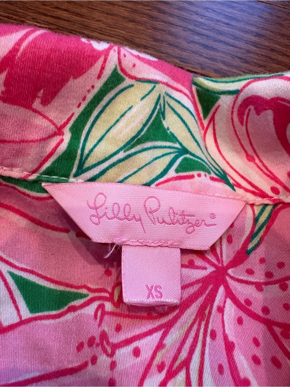 Lilly Pulitzer Long Sleeve Pajama Set Pink Green Lily Floral PJ Set Size XS - Picture 3 of 10
